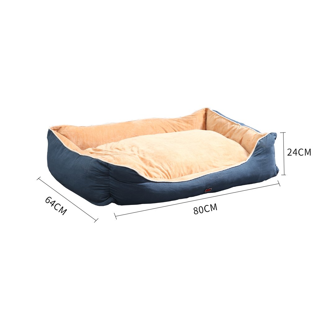 PaWz Pet Bed Mattress in blue, featuring soft cotton and fleece material, designed for dogs and cats with a cuddler design for added comfort.