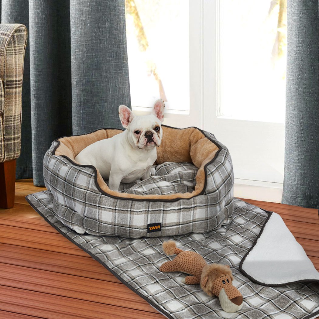 PaWz Pet Bed Set featuring a quilted blanket and a squeaky toy, designed for ultimate pet comfort and warmth.