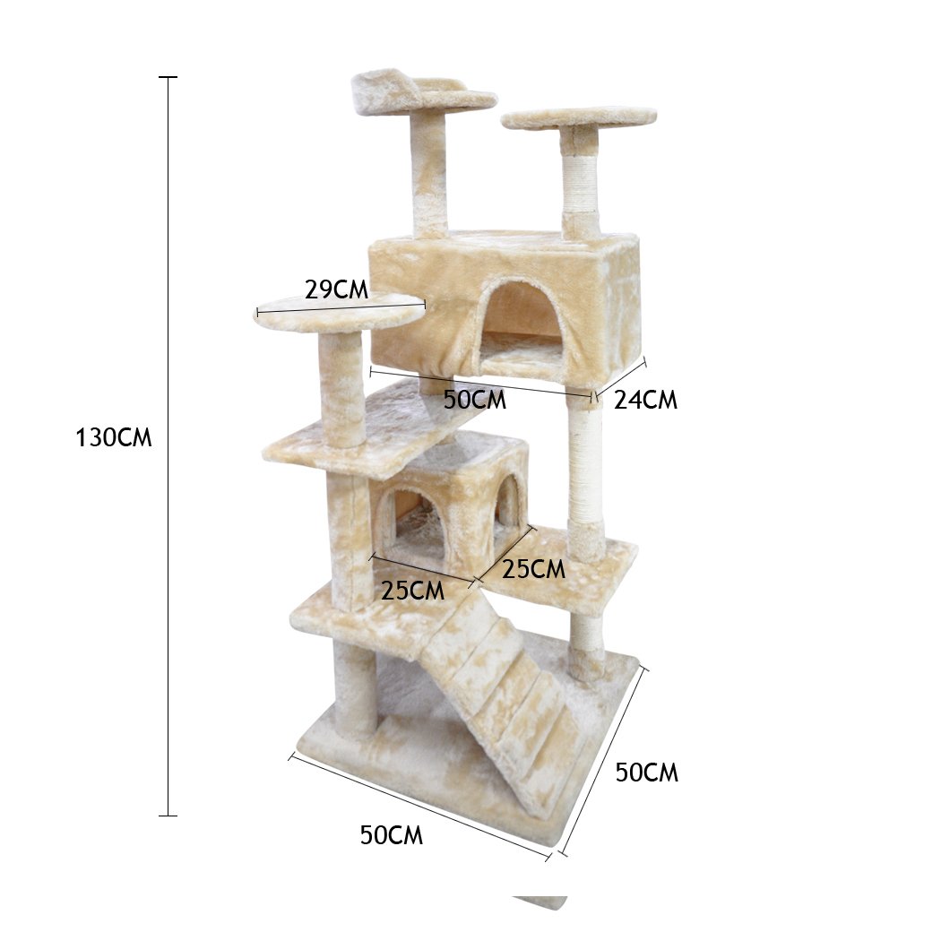 PaWz Pet Cat Tree Scratching Post featuring sisal poles and sturdy construction, ideal for indoor use by cats and kittens.