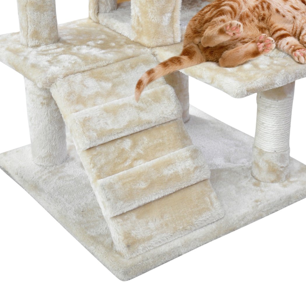 PaWz Pet Cat Tree Scratching Post featuring sisal poles and sturdy construction, ideal for indoor use by cats and kittens.