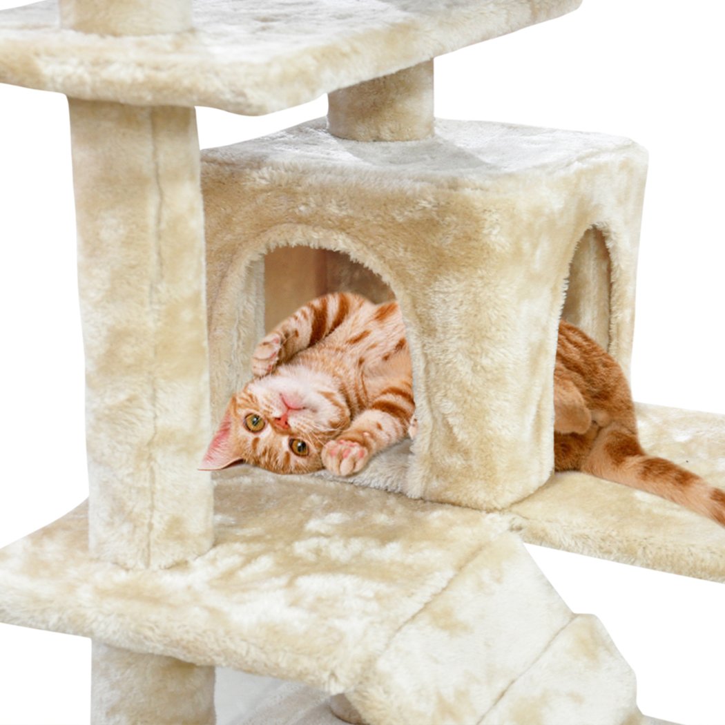 PaWz Pet Cat Tree Scratching Post featuring sisal poles and sturdy construction, ideal for indoor use by cats and kittens.