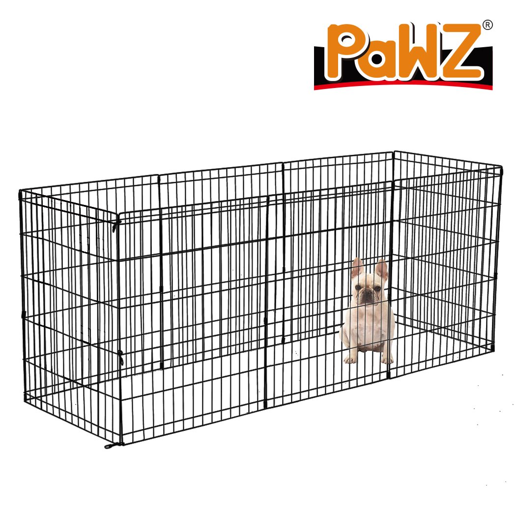 PaWz Pet Dog Playpen featuring a hexagonal design with a black steel frame, providing a safe and spacious area for pets to play and relax.