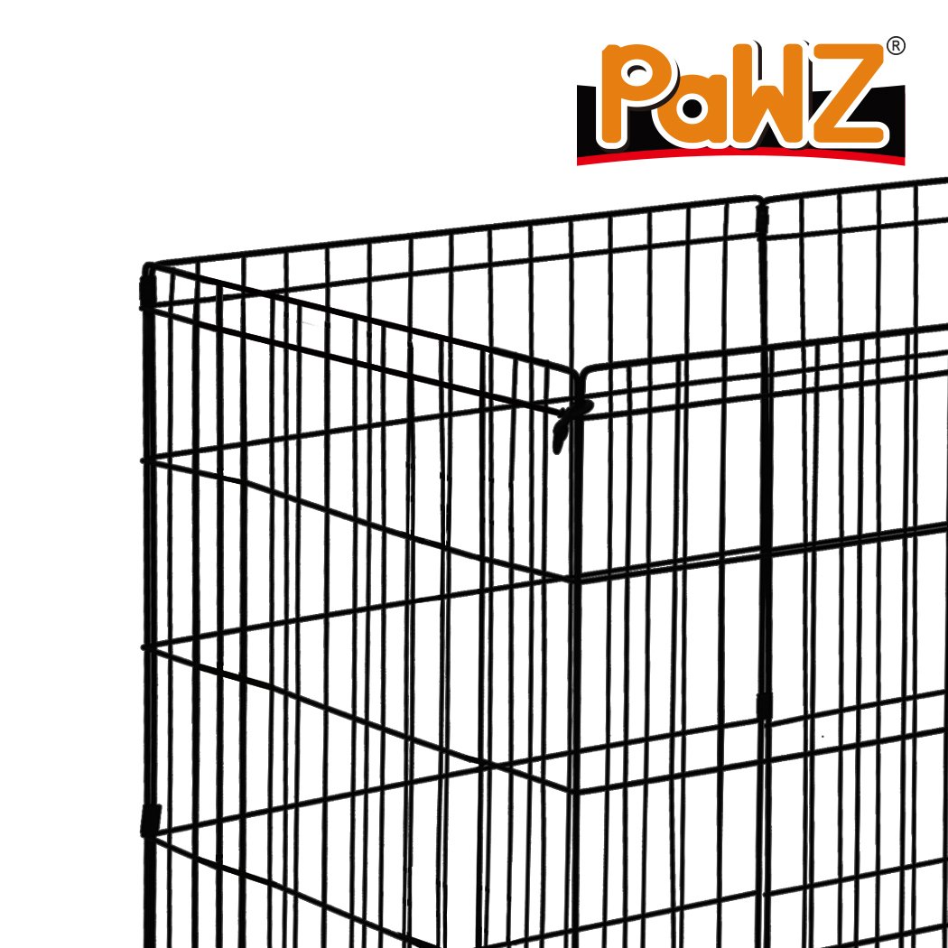 PaWz Pet Dog Playpen featuring a hexagonal design with a black steel frame, providing a safe and spacious area for pets to play and relax.