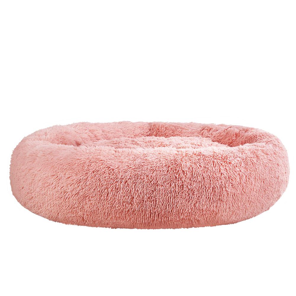 Extra Large Pink Pet Bed for dogs and cats, featuring soft polyester material and a non-slip base, perfect for comfortable sleeping.