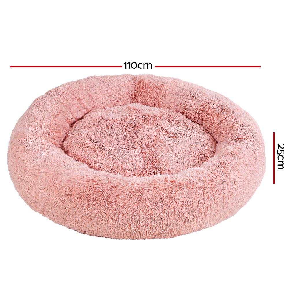 Extra Large Pink Pet Bed for dogs and cats, featuring soft polyester material and a non-slip base, perfect for comfortable sleeping.