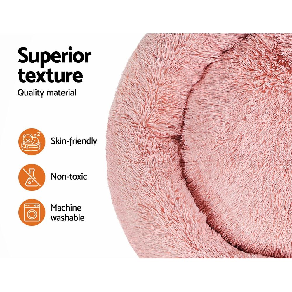 Extra Large Pink Pet Bed for dogs and cats, featuring soft polyester material and a non-slip base, perfect for comfortable sleeping.