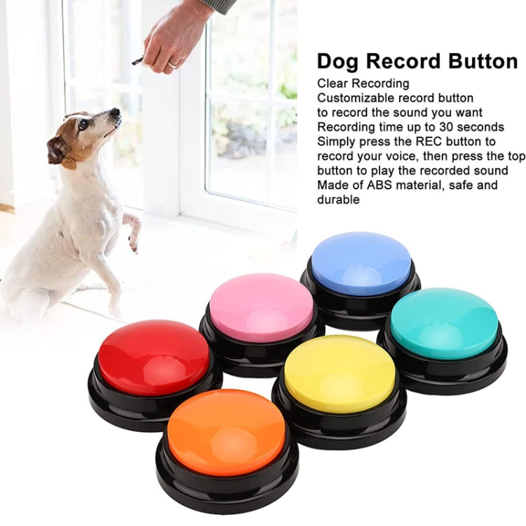 Pet Communication Button Dog Vocal Box Recording Vocalizer in a compact size, showcasing its clear sound button and durable ABS material.