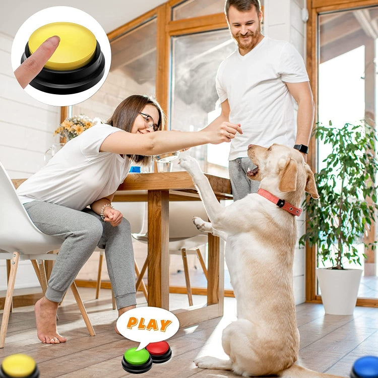 Pet Communication Button Dog Vocal Box Recording Vocalizer in a compact design, showcasing its buttons and durable ABS material.