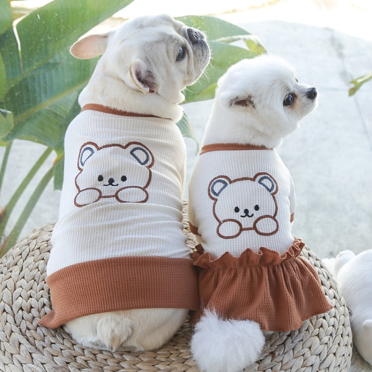 Pet Couple Bottoming Shirt for small dogs and cats, made of soft polyester, available in various sizes.