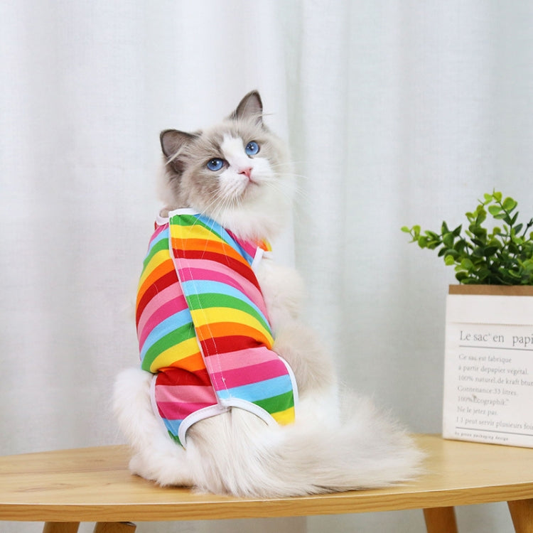 Colorful pet neutering clothes designed for post-surgery care, made from soft polyester for comfort and protection.