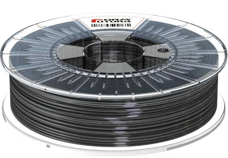 FormFortura HDGlass PETG filament spool, showcasing its high gloss and transparent properties, ideal for 3D printing.