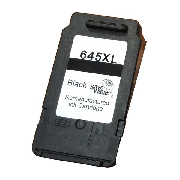 PG645XL Black Premium Quality Remanufactured Inkjet Cartridge, showcasing its sleek design and high-quality build.