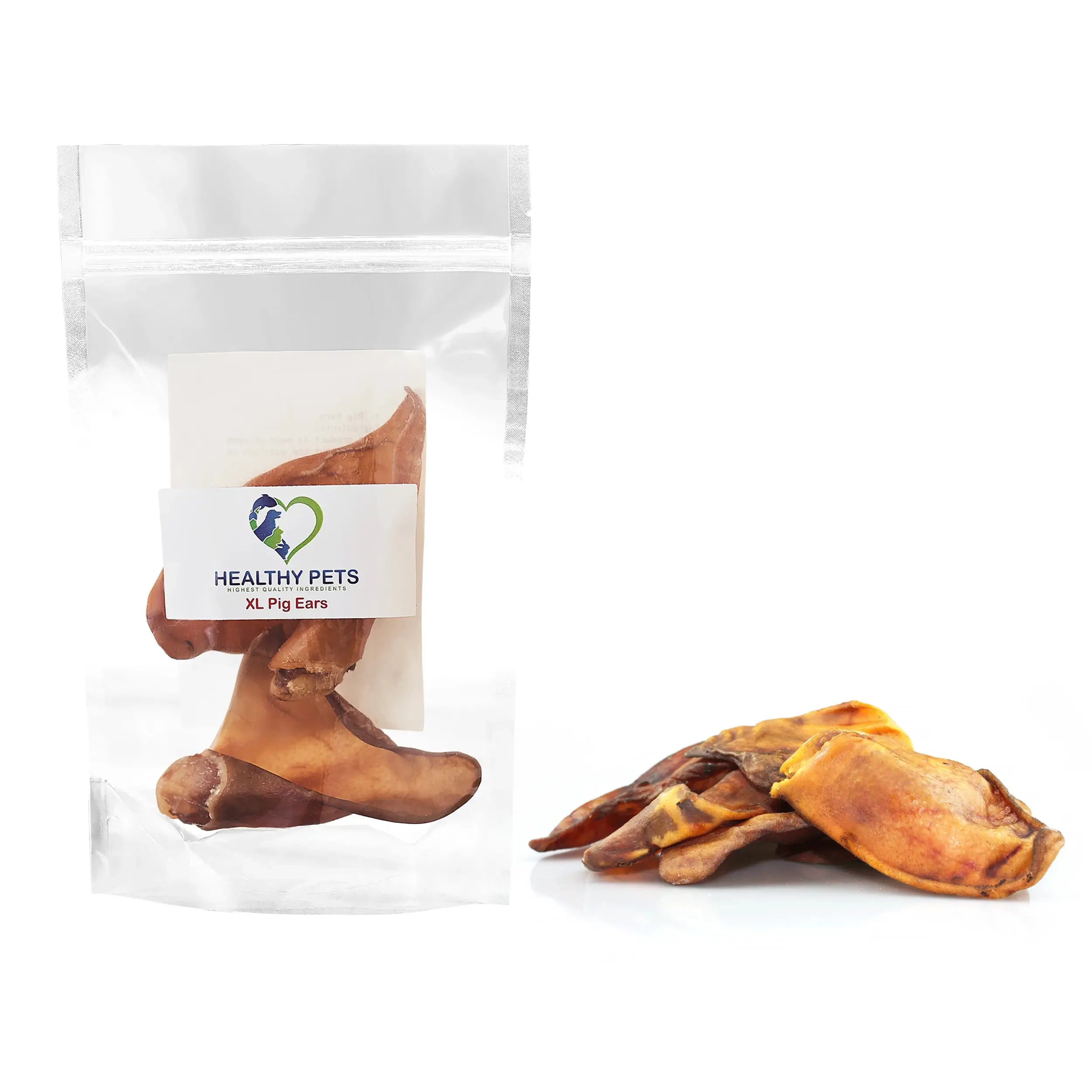 Premium quality pig ears for dogs, natural and untreated, perfect for chewing and dental health.