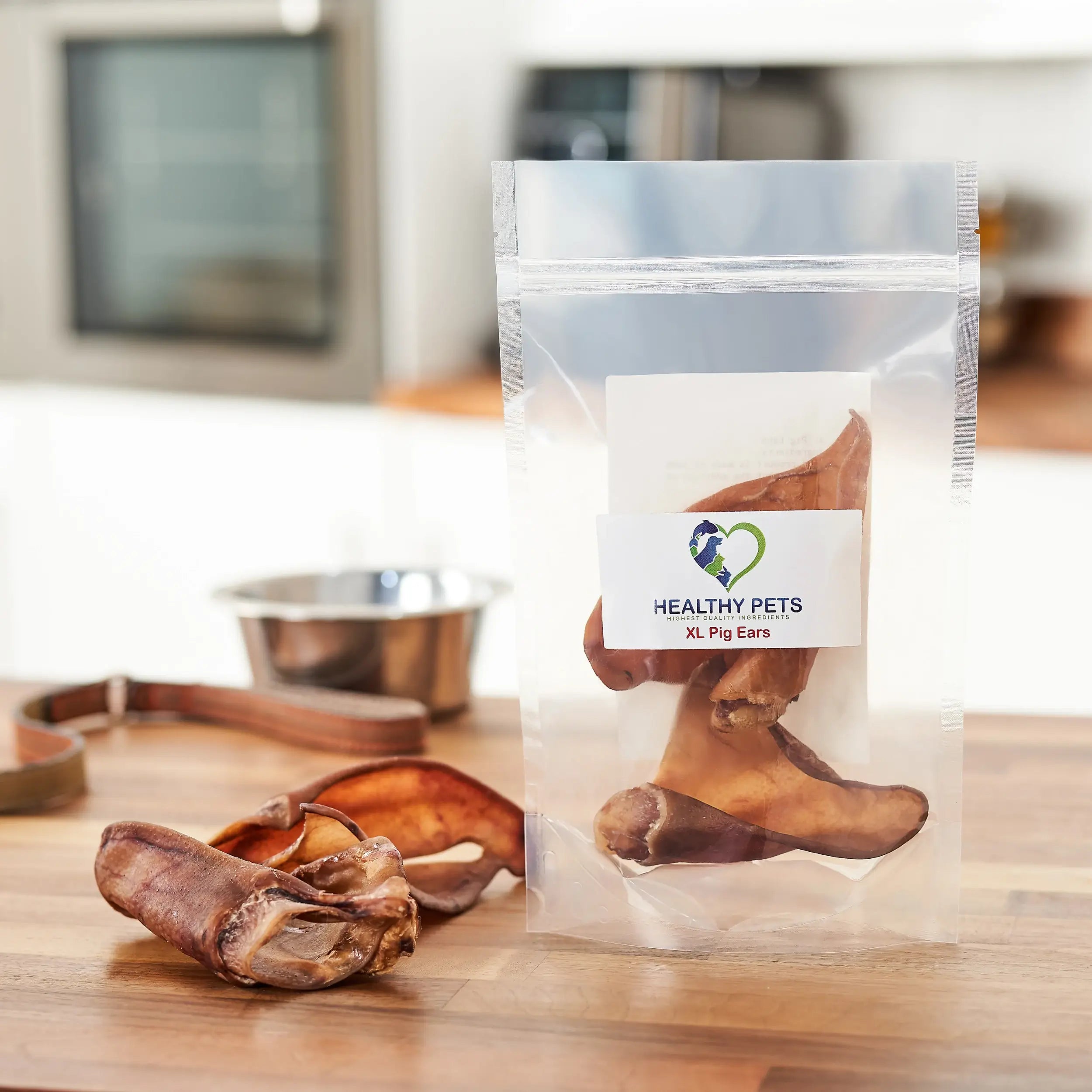 Premium quality pig ears for dogs, natural and untreated, perfect for chewing and dental health.