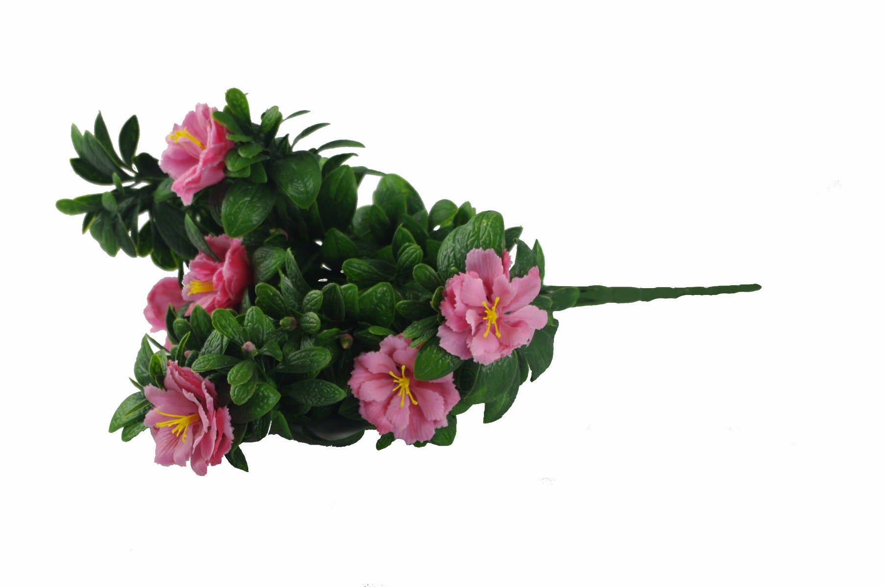 A vibrant Pink Rose Bunch UV measuring 45cm, featuring multiple pink blooms and lush green leaves, perfect for home decor and events.