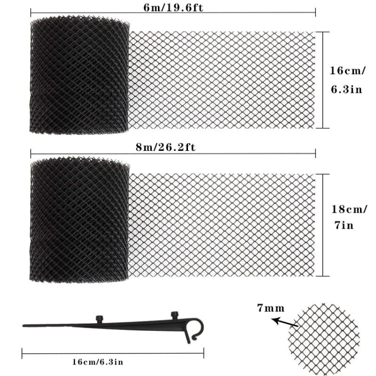 Plastic gutter guard designed to prevent leaves and debris from clogging downspouts, showcasing its mesh structure and adjustable features.