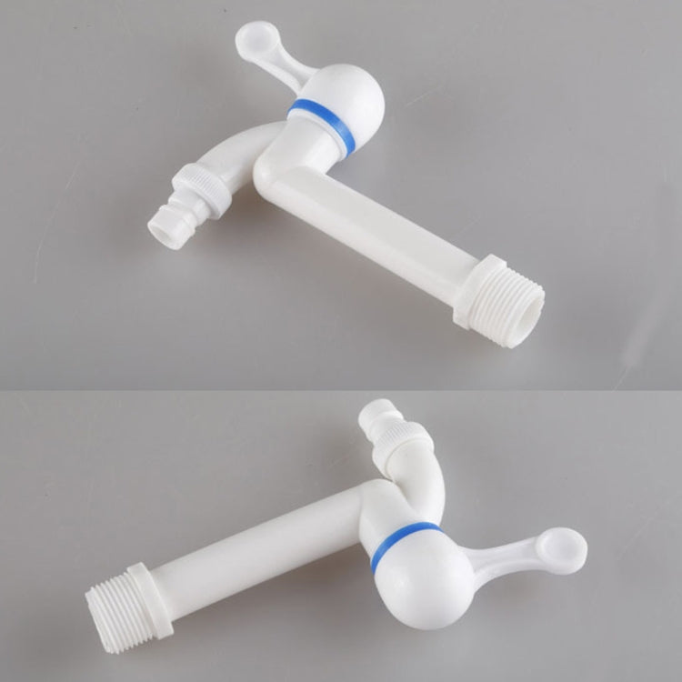 Plastic Single Cooler Faucet designed for wall mounting, suitable for washing machines, featuring a durable construction and compact size.