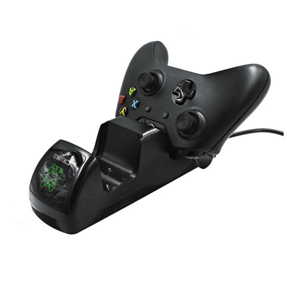 Play Time Game Charger for Xbox with two controllers and LED indicator lights, designed for efficient charging and storage.