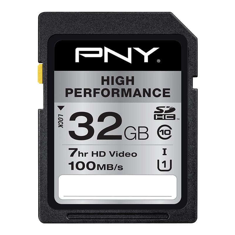 PNY SD Elite 32GB memory card with high-speed performance and durable design.