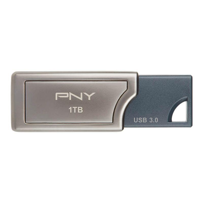 PNY USB3.0 PRO Elite 1TB external storage drive with sleek design and USB 3.0 interface.