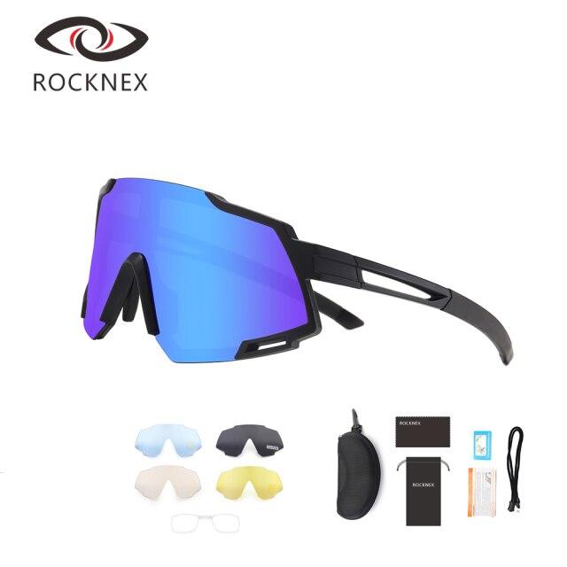 Polarized Cycling Sunglasses UV400 for men and women, featuring a multi-color frame and polarized lenses for outdoor sports.