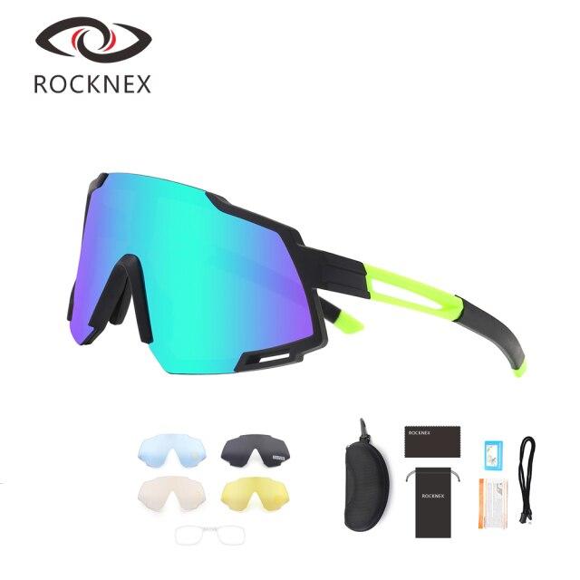 Polarized Cycling Sunglasses UV400 for men and women, featuring a multi-color frame and polarized lenses for outdoor sports.