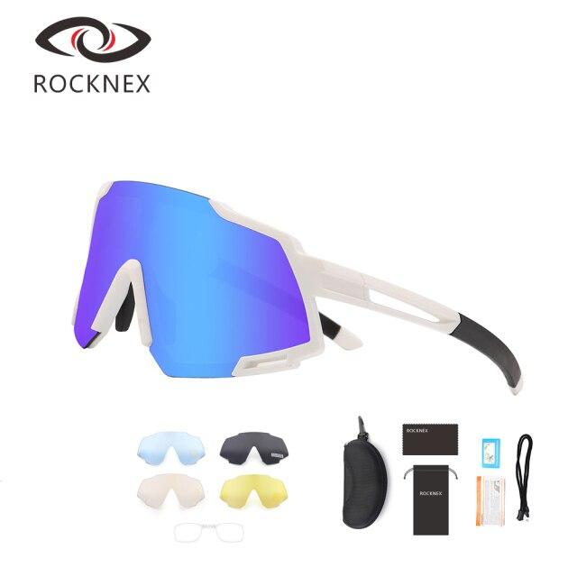 Polarized Cycling Sunglasses UV400 for men and women, featuring a multi-color frame and polarized lenses for outdoor sports.