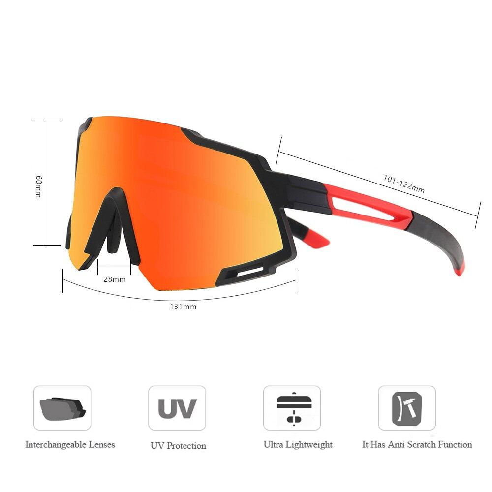 Polarized Cycling Sunglasses UV400 for men and women, featuring a multi-color frame and polarized lenses for outdoor sports.