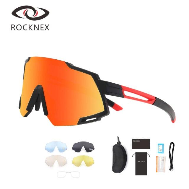 Polarized Cycling Sunglasses UV400 for men and women, featuring a multi-color frame and polarized lenses for outdoor sports.