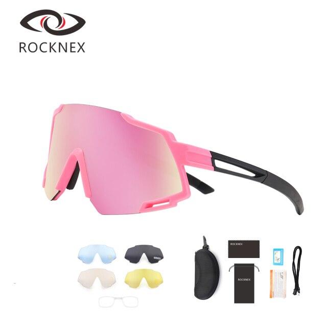 Polarized Cycling Sunglasses UV400 for men and women, featuring a multi-color frame and polarized lenses for outdoor sports.