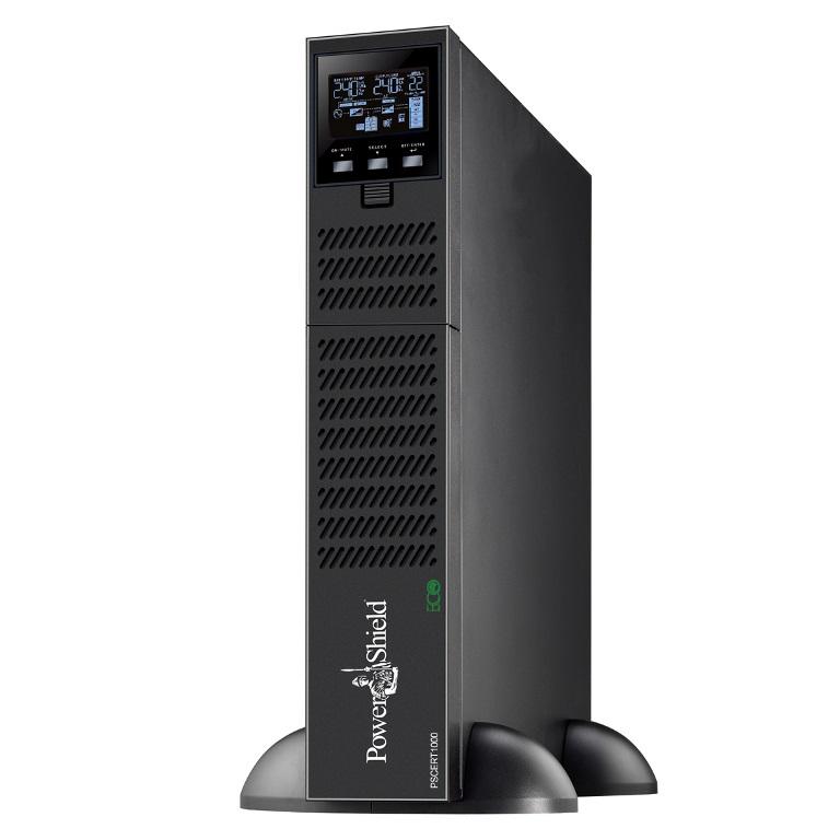 POWERSHIELD Centurion RT 1000VA UPS with LCD display and hot swappable battery design, ideal for power protection.