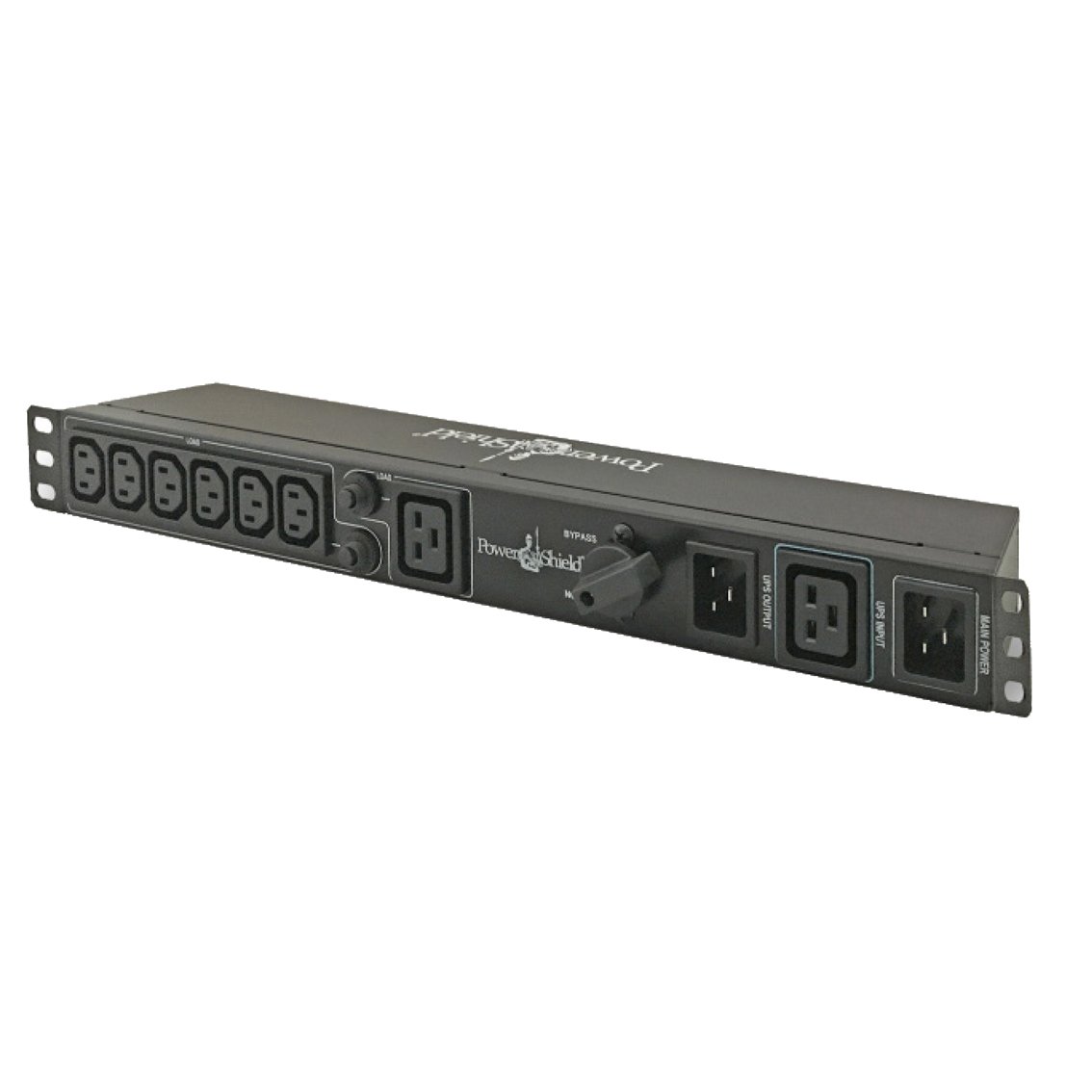 POWERSHIELD External Maintenance Bypass Switch for 3kVA UPS, featuring multiple outlets and versatile mounting options.