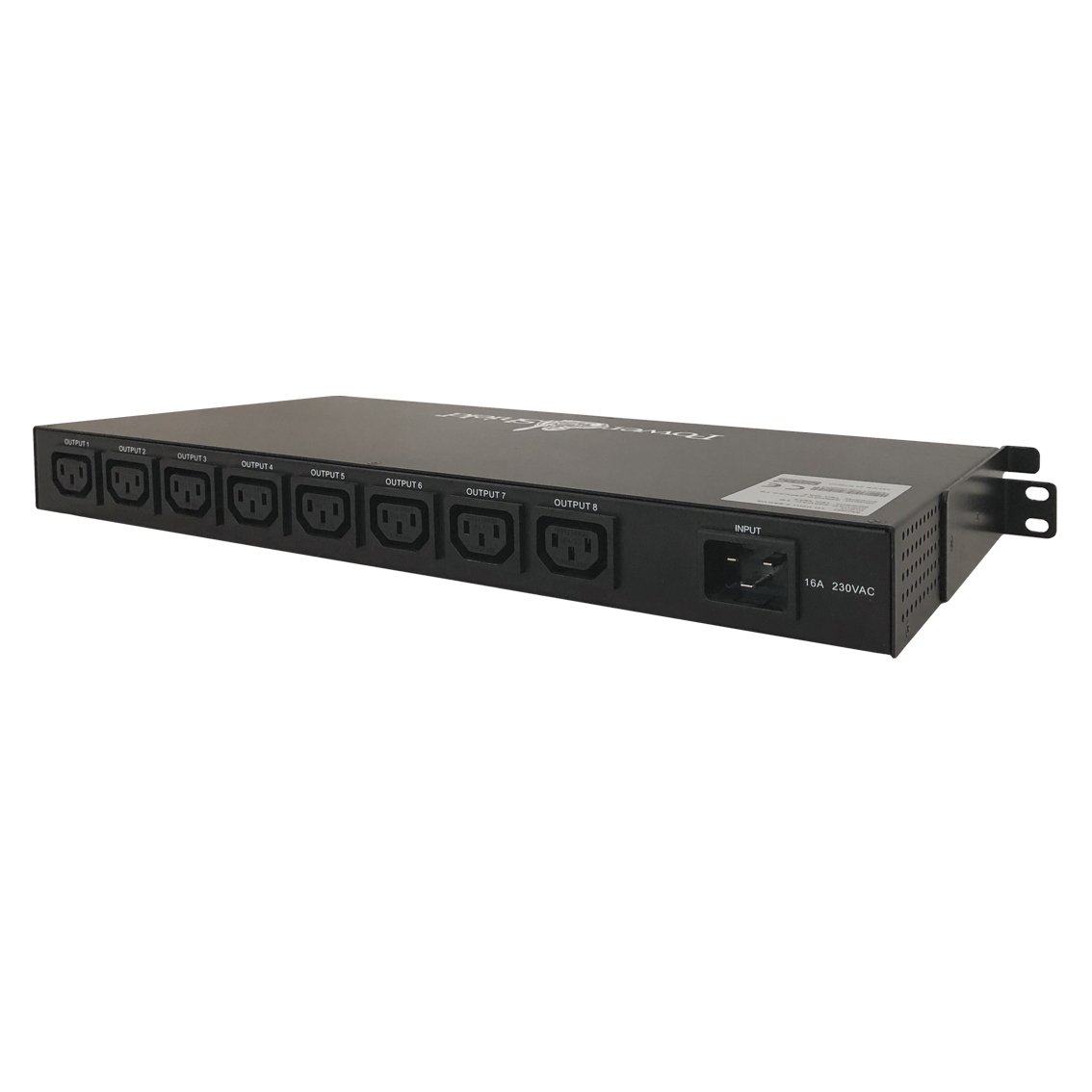 Powershield PSNSPDU8S Navigator Smart PDU with 8 IEC 10A outputs, showcasing its sleek design and connectivity options.