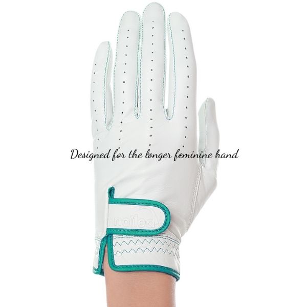 Premium Elongated Golf Gloves designed for women with longer fingers, featuring a luxurious and snug fit for enhanced grip and performance.