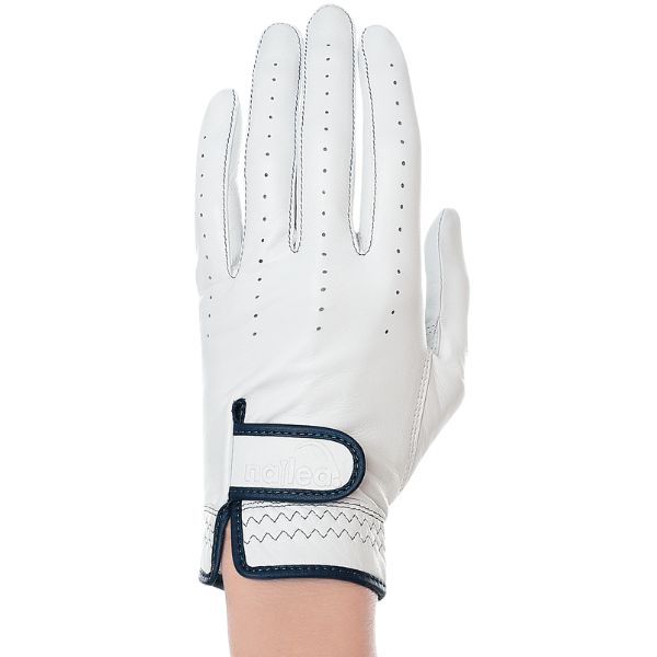 Premium Standard Golf Gloves in white, designed for women, showcasing luxurious material and perfect fit for enhanced grip.