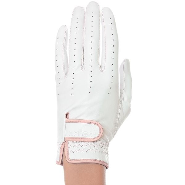 Premium Standard Golf Gloves in white, designed for women, showcasing luxurious material and perfect fit for enhanced grip.