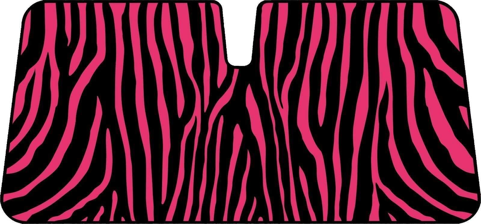 Premium Zebra Pink Sun Shade for cars, measuring 147cm x 68.5cm, designed to protect against UV rays and heat.