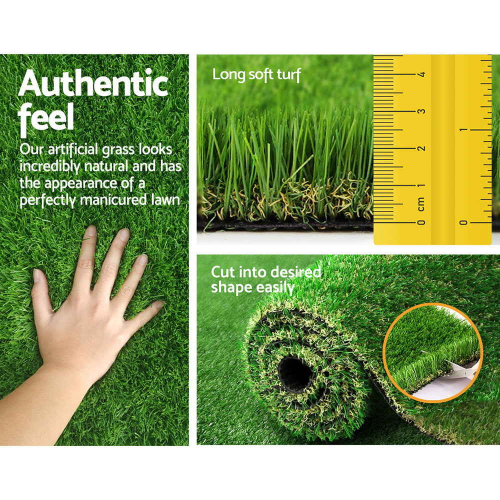 Primeturf Artificial Grass 2x5M, lush synthetic lawn with realistic hues, ideal for outdoor spaces.