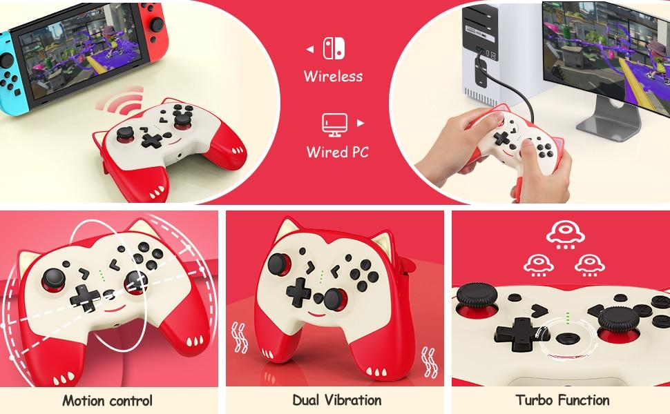 Pro Controllers for Nintendo Switch/Switch Lite, featuring a sleek design and wireless connectivity for enhanced gaming experience.