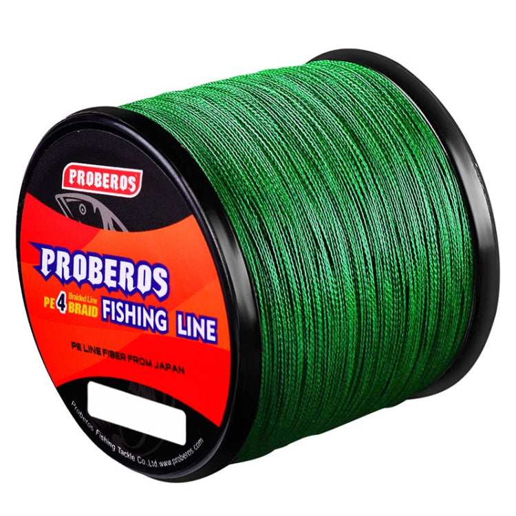 PROBEROS 4 Edited 300M Fish Line in green color, showcasing its smooth texture and durable construction.