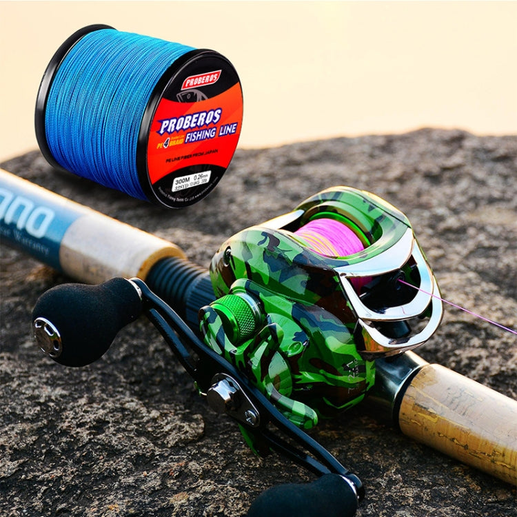 PROBEROS 4 Edited 300M Fish Line in green color, showcasing its smooth texture and durable construction.