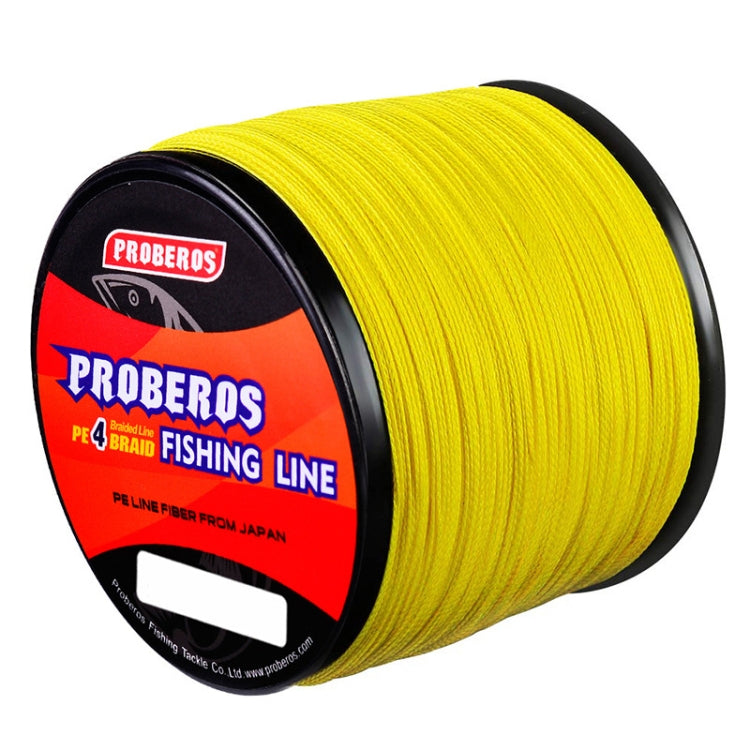 PROBEROS 4 Edited 300M Fish Line in yellow, showcasing its smooth texture and durable construction for fishing enthusiasts.