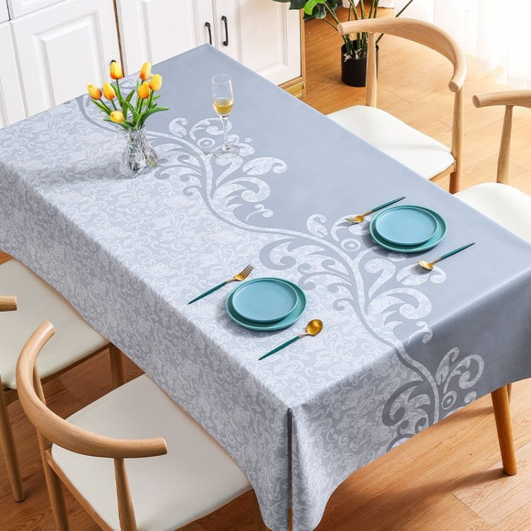 PVC Waterproof Oil-proof Embroidery Yarn Tablecloth showcasing elegant embroidery design, ideal for protecting tables.