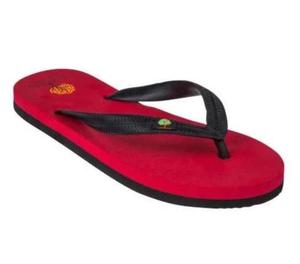 FR33 EARTH Red and Black Thongs made from natural rubber, featuring a unique molten design, perfect for casual summer wear.