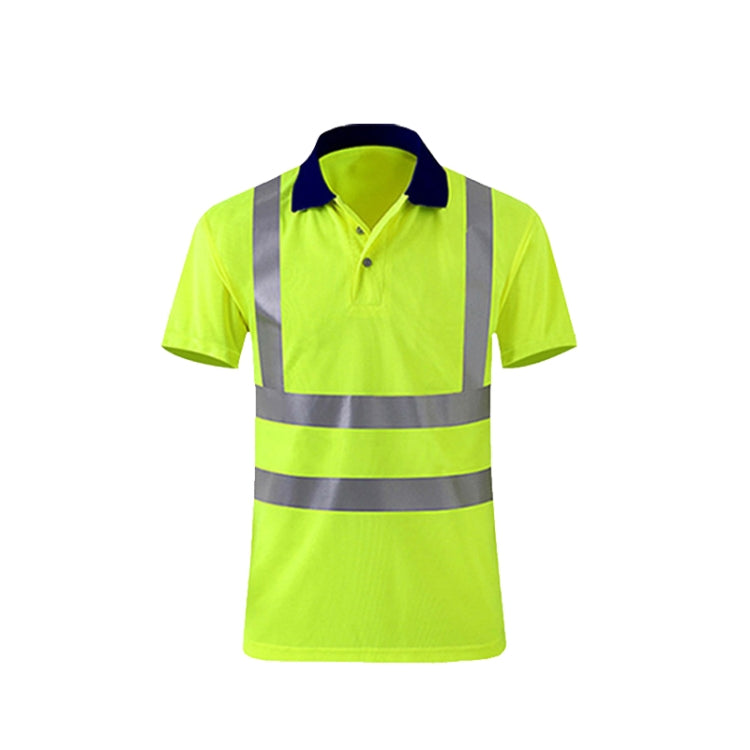 Reflective Quick-drying T-shirt with lapel design, showcasing high-visibility reflective strips and breathable fabric, ideal for safety workwear.