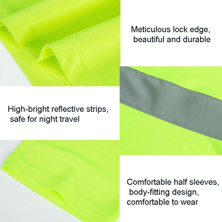 Reflective Quick-drying T-shirt with lapel design, showcasing high-visibility reflective strips and breathable fabric, ideal for safety workwear.