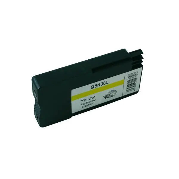 Remanufactured HP 951XL Yellow Cartridge with vibrant yellow ink for high-quality printing.