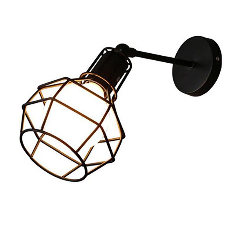 Retro Industrial style LED wall lamp with black metal body, designed for indoor use in restaurants and homes.