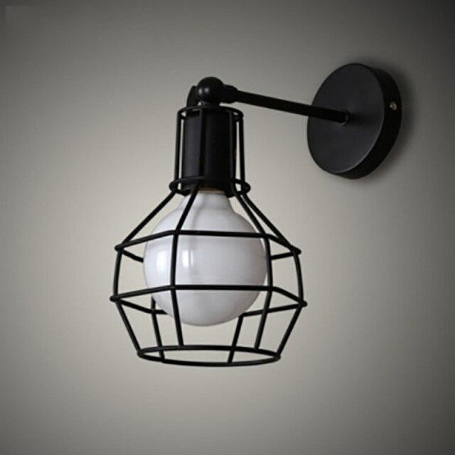 Retro Industrial style LED wall lamp with black metal body, designed for indoor use in restaurants and homes.