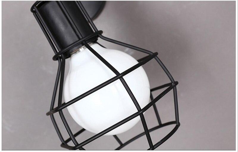 Retro Industrial style LED wall lamp with black metal body, designed for indoor use in restaurants and homes.